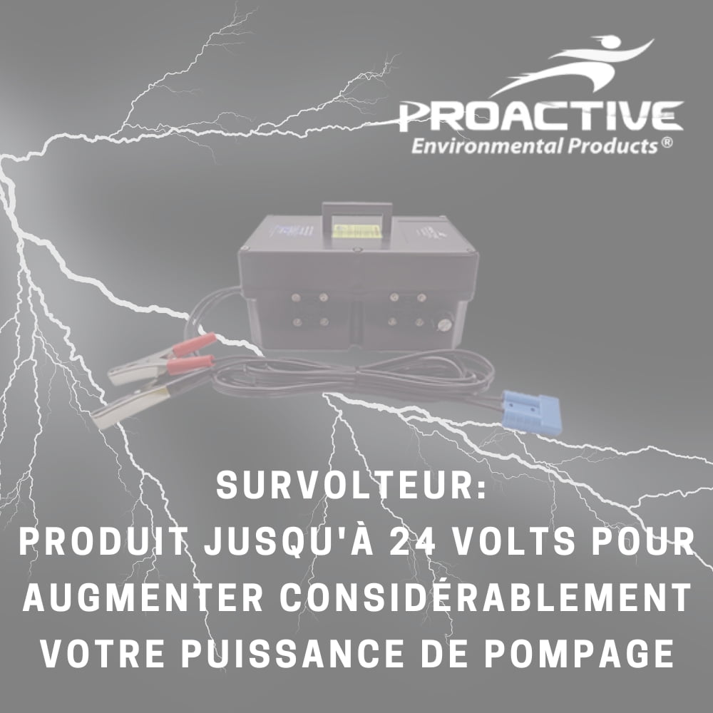 PROACTIVE KIT Pompe immergé 12 Volts Mega-Monsoon® PVC - survolteur 3