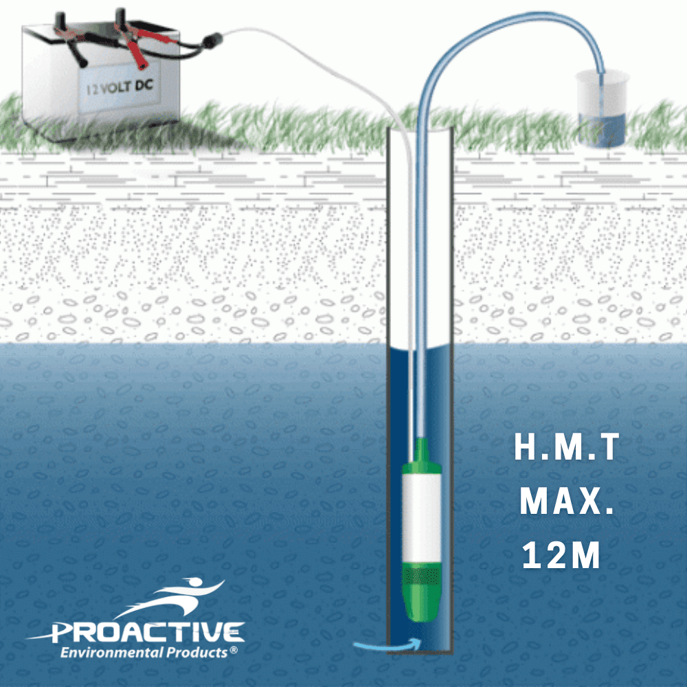 PROACTIVE Pompe immergé 12 Volts Mini-Typhoon® PVC HMT 12m