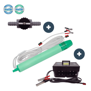 PROACTIVE Pompe immergé 12 Volts Mini-Typhoon® PVC + contôleur de débit «Low Flow» + vanne de régulation