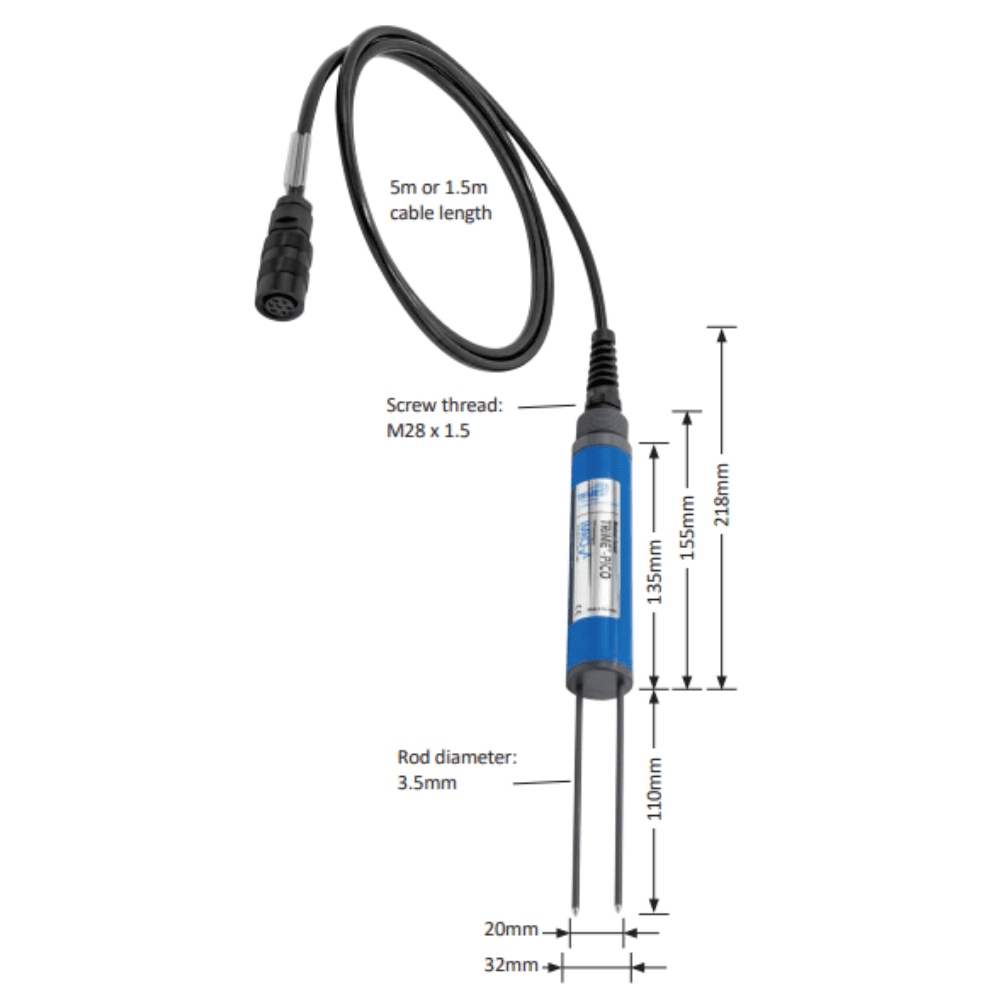 IMKO Capteur HvT°sol TDR Trime-Pico32 - IMKO Capteur HvT°sol TDR Trime-Pico32 - Idéal pour la mesure in situ de l'humidité volumique dans les sols et autres matériaux homogènes dimension