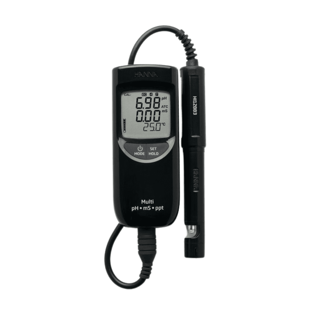 pH-EC-TDS-°C-mètre professionnel étanche - EC 0-4 mscm ou 0-20mscm