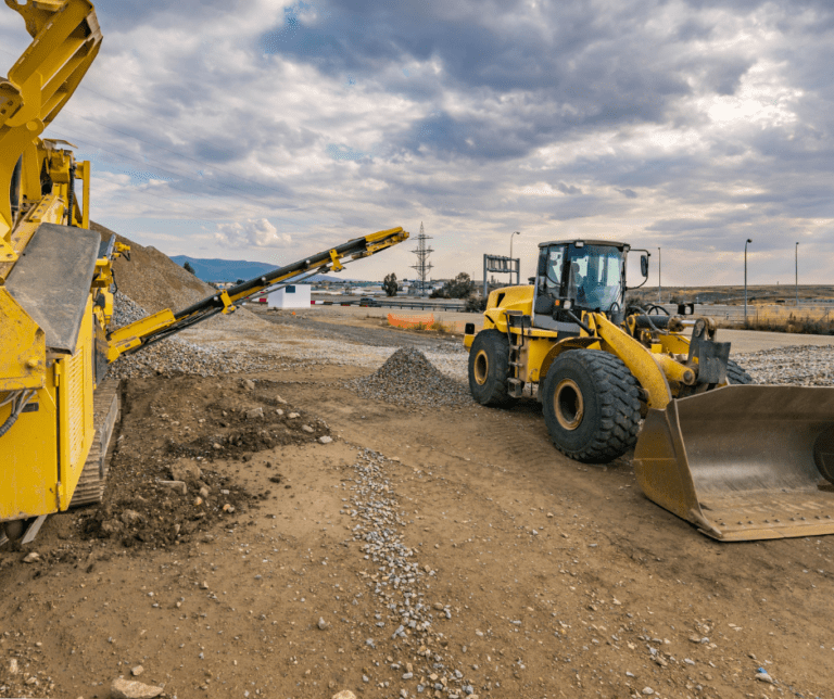 tracteur avec du sable
