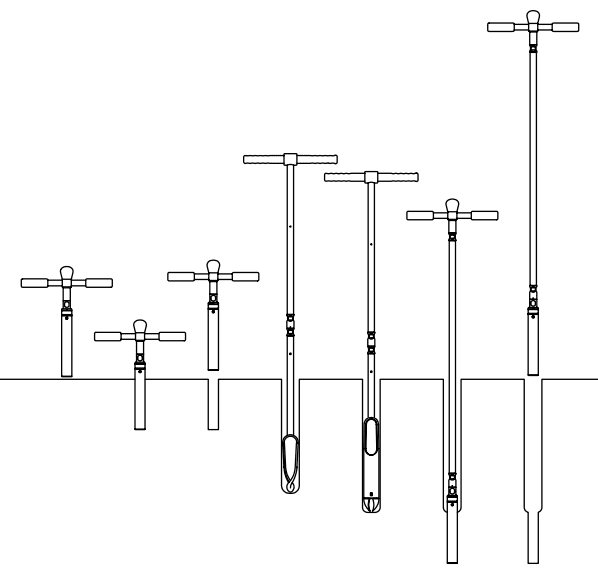 différentes tarières et profondeur