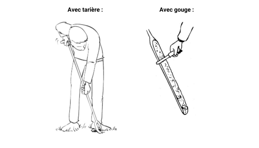 extraction tarière et gouge