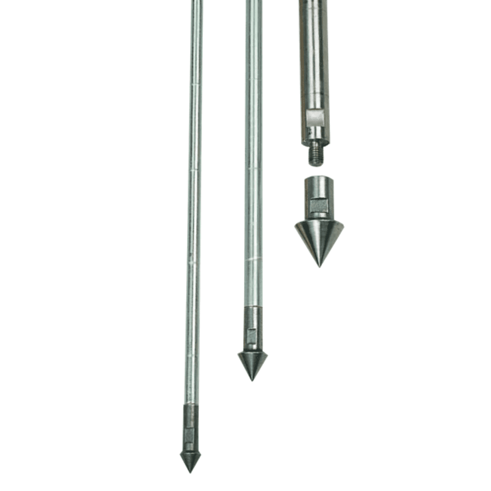 Pénétromètre manuel à cône, profondeur max. 1 ou 3 mètres, set complet embouts coniques