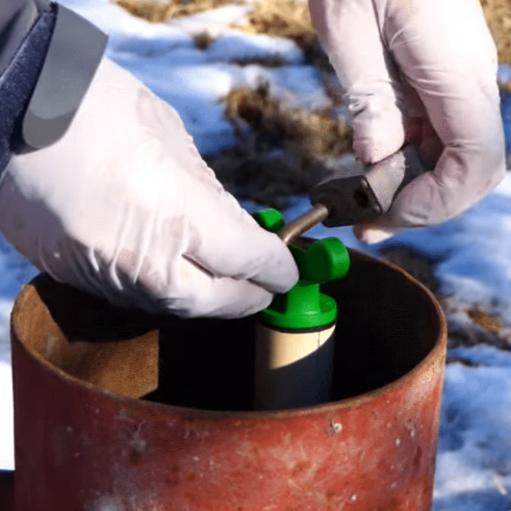 Bouchon piézair pour échantillonnage de gaz du sol (⌀ 25-152 mm) avec un cadenas